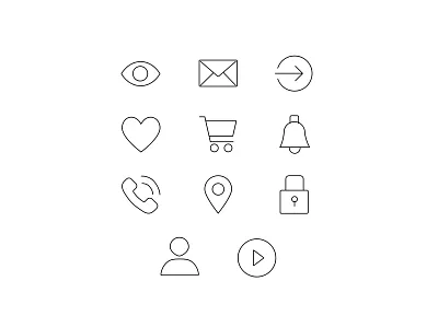 Minimalistic Icon pack concept design designconcept figma graphic design iconpack icons minimalism