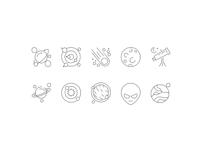 Space icon pack concept creative design designconcept figma icon iconpack icons light space white