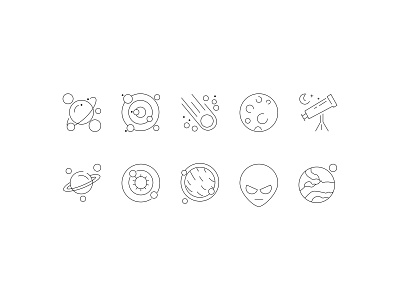 Space icon pack concept creative design designconcept figma icon iconpack icons light space white