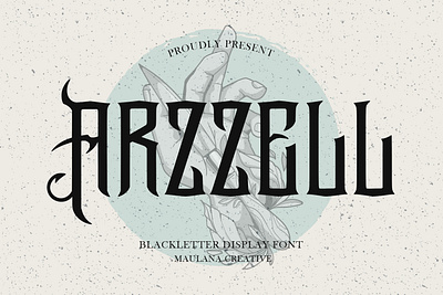 Arzzell Blackletter Display Font branding font fonts graphic design logo nostalgic