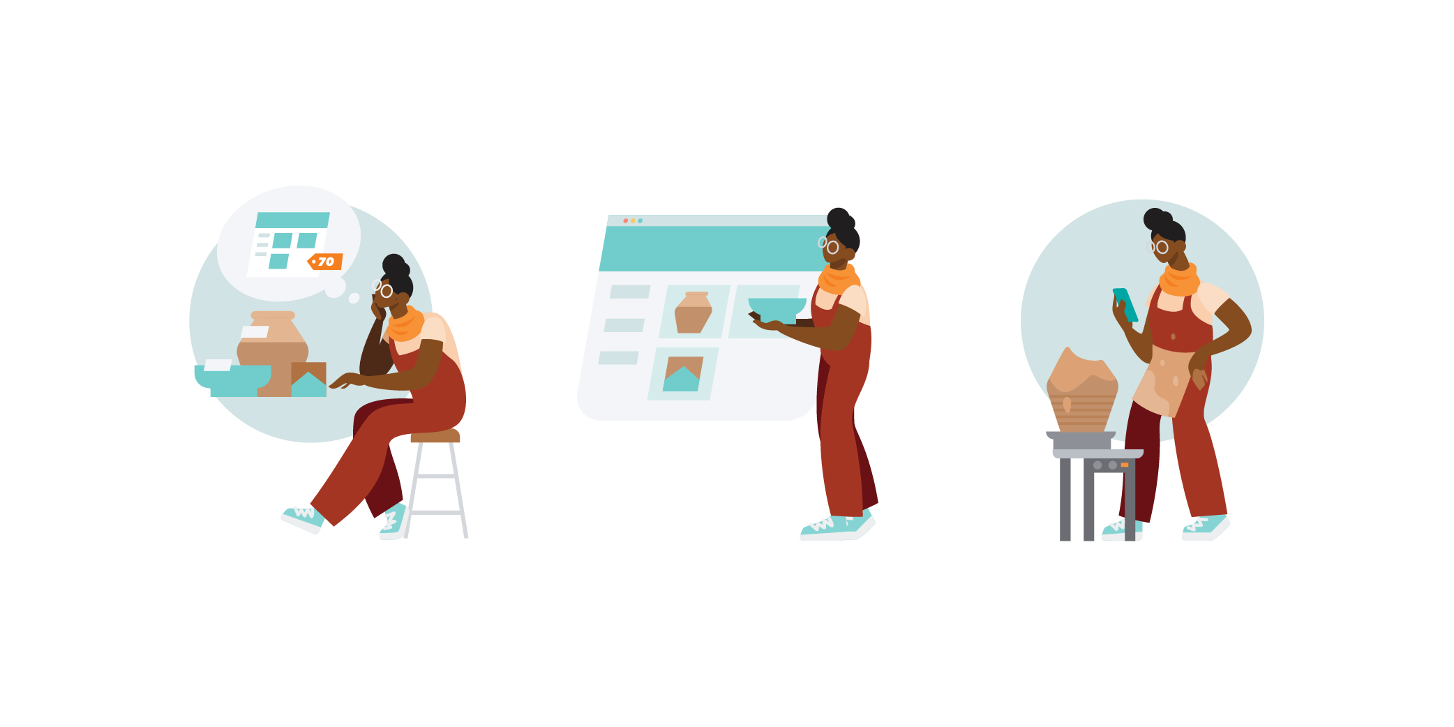 Quickbooks Spot Illustrations brand illustration contractor diversity flat art illustration people product illustration vector