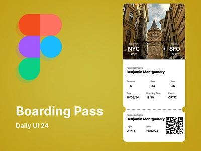 Daily UI #024: Boarding Pass app boarding pass dailyui design figma ui uiux ux