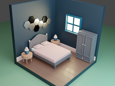 Minimal Bedroom 3d 3dblender 3dmodeling blender illustration rendering