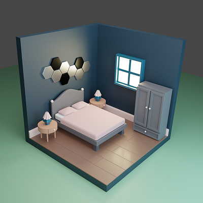 Minimal Bedroom 3d 3dblender 3dmodeling blender illustration rendering