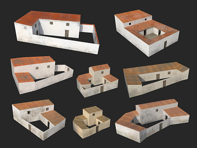 OikosesPack FREE available on Patreon 3d 3dmodel ancient cinema4d design graphic design greece greek house lowpoly modeling oikos render textures