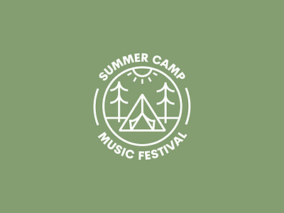 Summer Camp Music Festival Rebrand and Icon Pack branding camp color palette design festival fonts graphic design icons illustration illustrator landing page line work logo music outdoors stamp vector