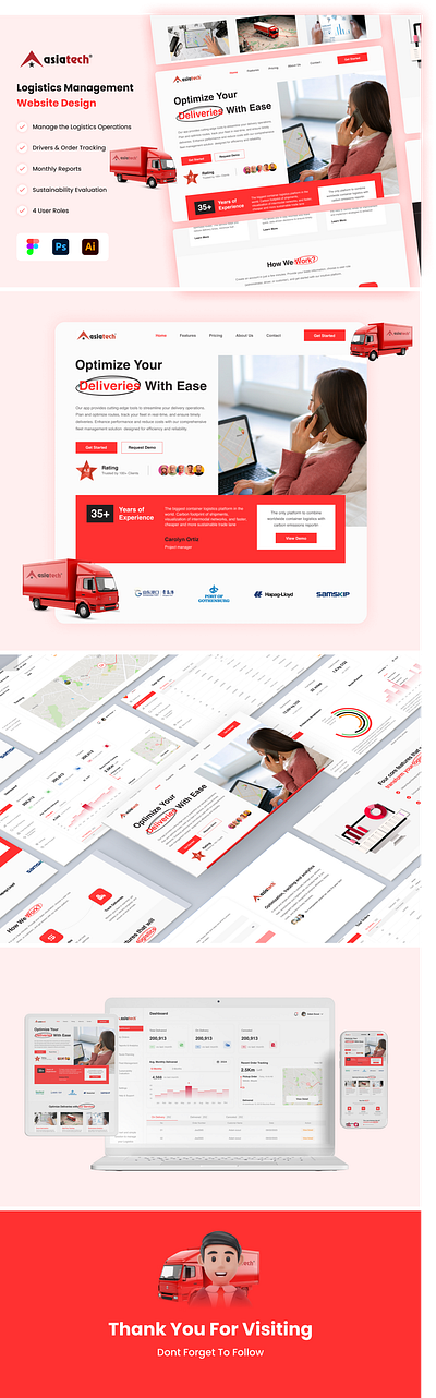 Logistics Management Website Design app design branding design figma graphic design illustration logistics order management product design ui ux vector