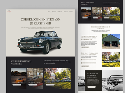 CLASSIC CAR SUPPORT car web design carrestoration carwebsite classic car classiccarcommunity clean web design luxury car design moderndesign simple website design ui vintage car