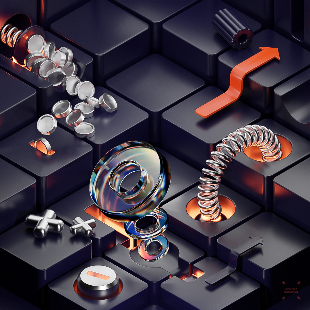 Abstract illustration 3d blender cycles design illustration ui
