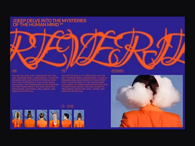 Reverie - Exploration blue colors digital graphic design grid grid system layout minimal red typography ui website