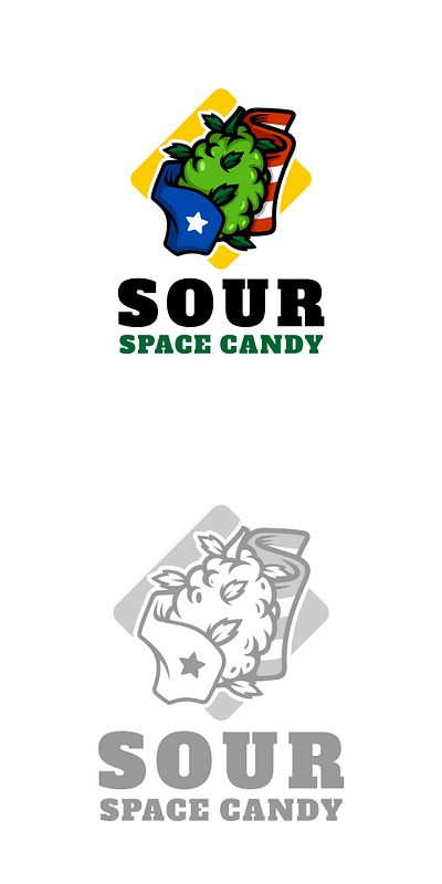 Design Project - Sour space candy branding business cartoon design illustration isolated logo vector white