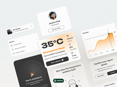 HeatCheck — Components branding customer experience cx design heatwaves interaction design ixd mobile app product design ui user experience user interface user research ux uxr