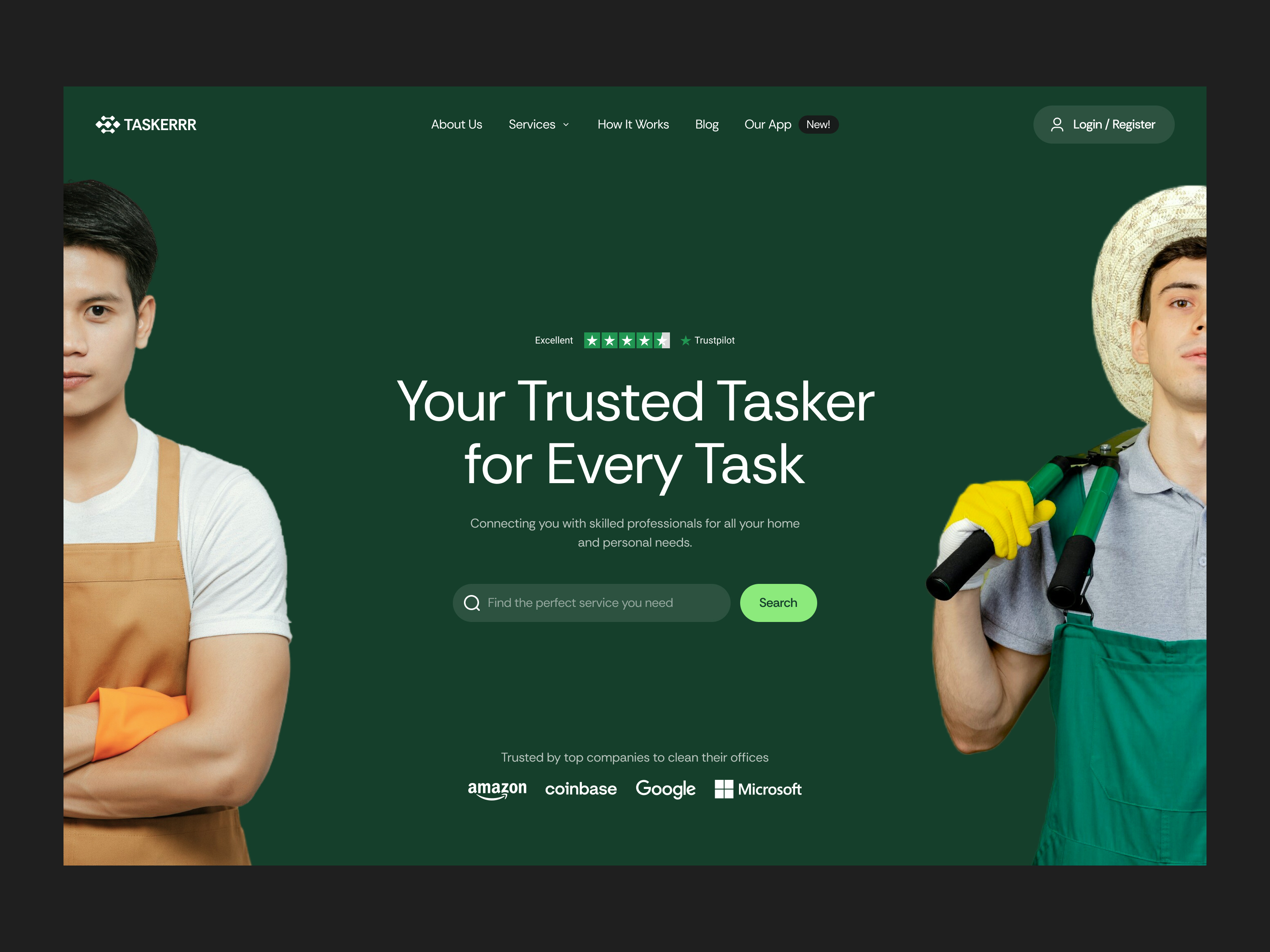 Example of Expert Services Provider Landing Page