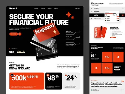 Finguard - Landing Page Website agency animation brand identity branding clean creative agency design agency finance finance website graphic design home page landing page modern motion graphics professional ui ux web website website design