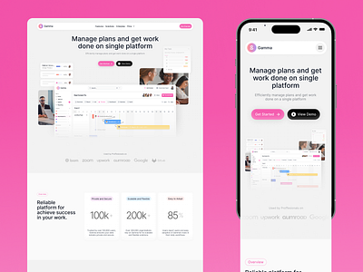 Gamma - Task Management Website activity daily task dashboard header hero saas saas design saas website task management task tracking team collaboration ui uix web website design