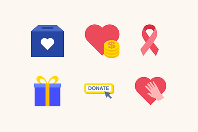 Donation and Charity Collection icon illustration