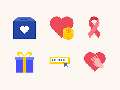 Donation and Charity Collection icon illustration