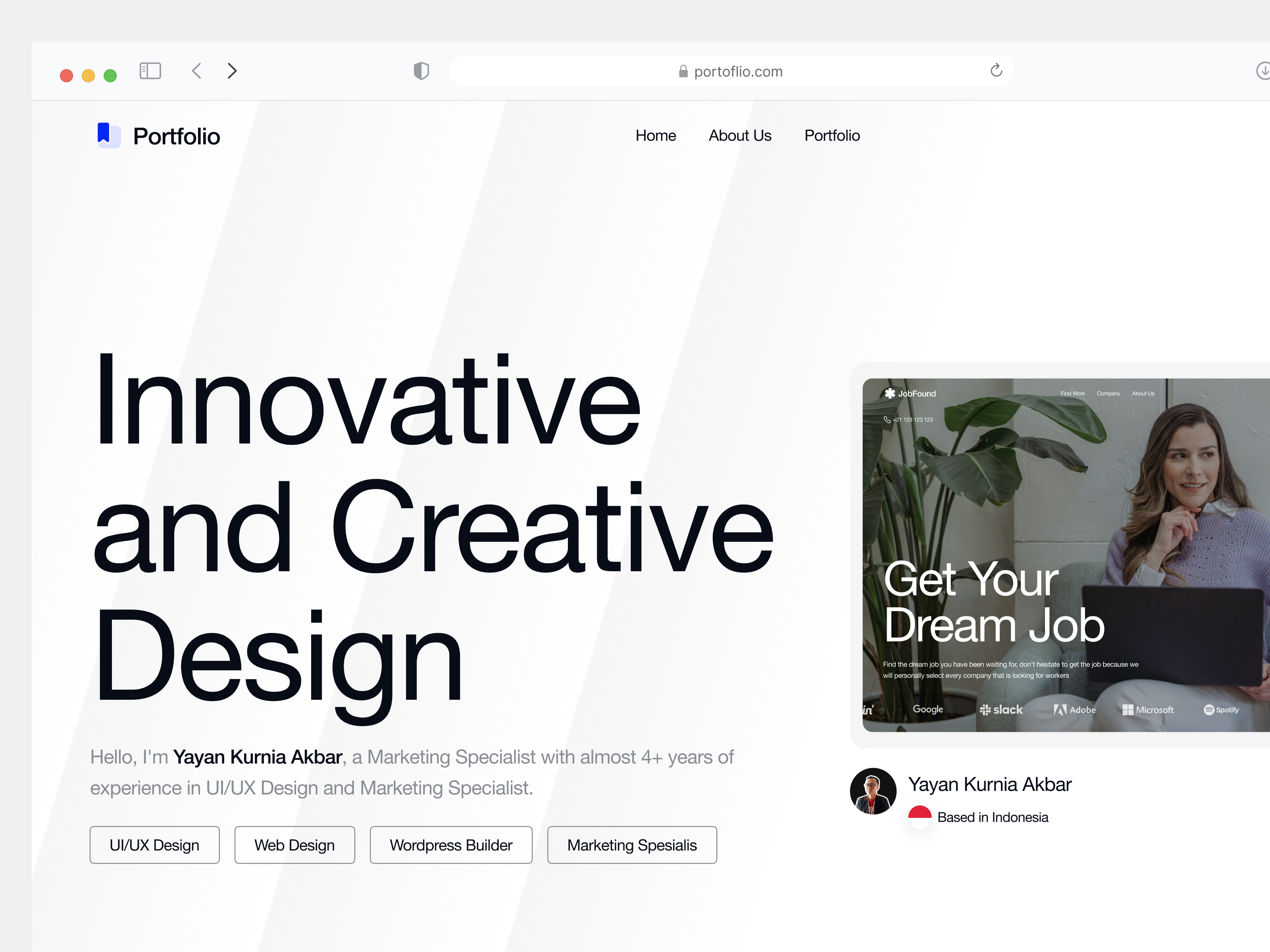 Personal Portfolio - Company Profile application branding clean creative design design figma home page landing page mobile personal personal portfolio personal website portfolio portfolio template mangcoding portfolio website services ui uiux ux web design