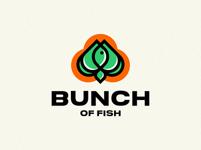 Bunch of Fish app branding bunch character combination design dualmeaning fish fishlogo graphic design illustration logo logodesign logofish logomark ui ux visual