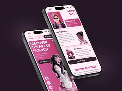 Responsive Design for Stylo - Fashion Illustration Landing Page art branding company fashion landing page mobile responsive tablet ui uxui website