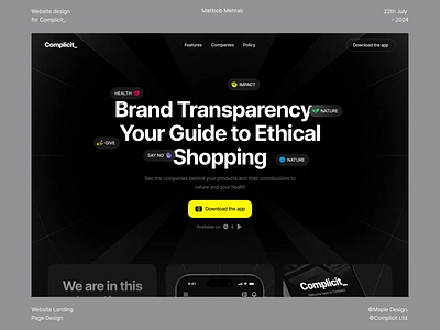 Website landing page design for Complicit_ brand designer ui ux designer web design dribbble web ui webflow webflow developer website design website designer