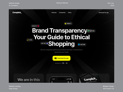 Website landing page design for Complicit_ brand designer ui ux designer web design dribbble web ui webflow webflow developer website design website designer