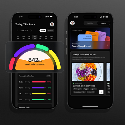 Snacc - Nutrition App app darkmode nutrition app responsive ui