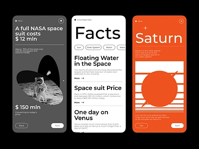 Facts App app concept design ios mobile moon saturn ui ux