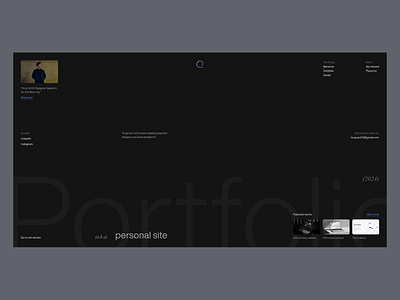 Concept animation: Portfolio site animation concept design hero section portfolio ui uxui visual design web design