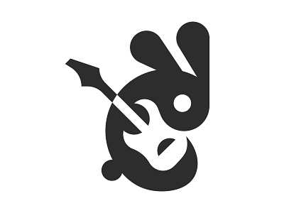 Bunny guitarist logo design for sale 3d anhdodes animation branding bunny logo design graphic design guitar logo illustration logo logo design logo designer logodesign minimalist logo minimalist logo design motion graphics ui