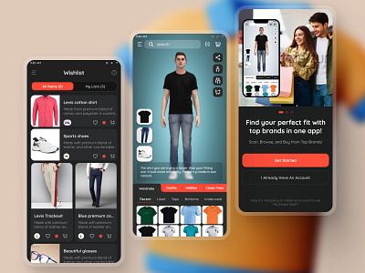 Virtual Try Room Mobile App clothing mobile ui ux virtual try room