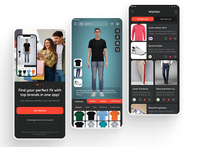 Virtual Try Room Mobile App clothing mobile ui ux virtual try room