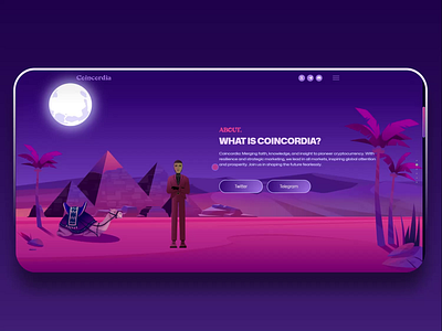 Coincordia Meme Token Landing Page animation branding design grahp graphic design illustration landing page ui web design web development website