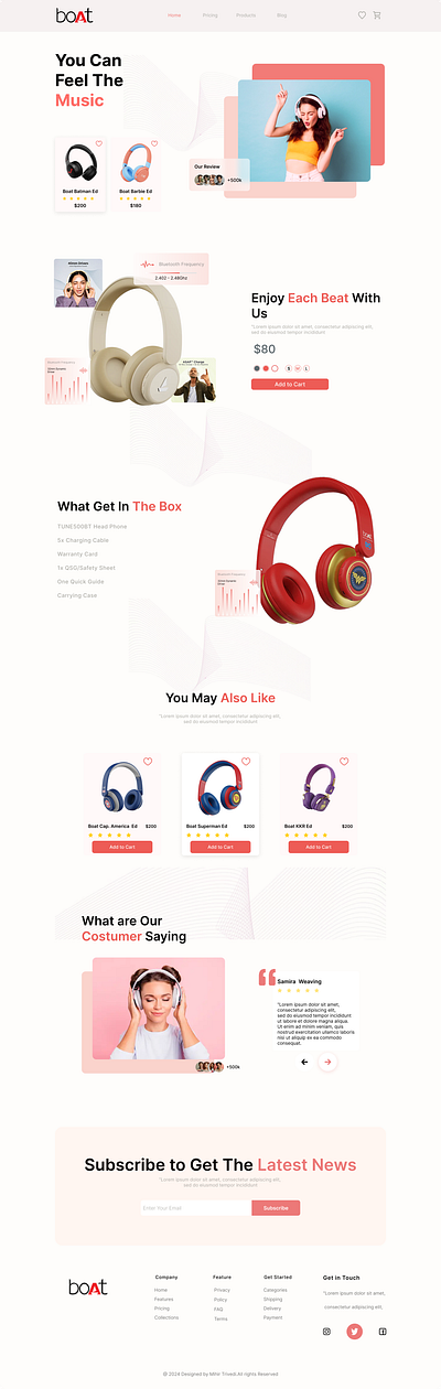 Boat Website Redesign Concept in Figma landing page landing ui music ui music web ui music website design ui ui ux web web ui website