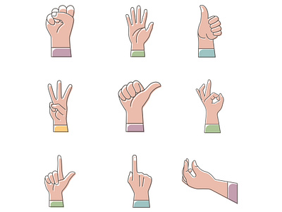 Hand Gesture Icon Set bodypart fingers gesture hand handgesture handicon icon iconset sign symbol