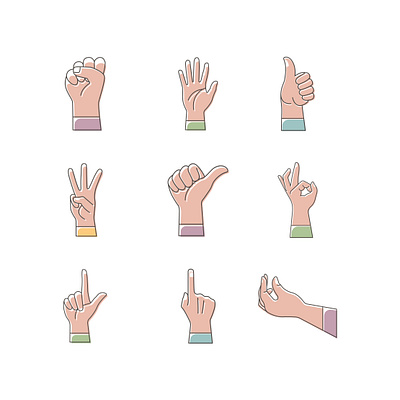Hand Gesture Icon Set bodypart fingers gesture hand handgesture handicon icon iconset sign symbol