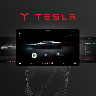 Tesla Cybertruck Interface graphic design tesla teslacybertruck teslacybertruckinterface teslacybertrucktouchscreen teslainterface teslaui ui uiuxdesign ux