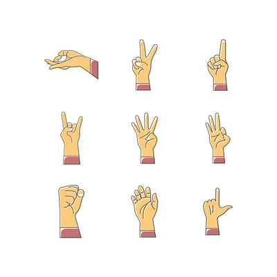 Hand Gesture Icon Set fingers gesture hand handgesture icon iconset sign symbol