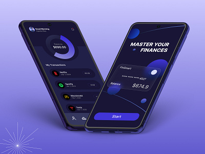 Finance Mobile App android app branding clean dark dark theme design finance interface ios app minimal mobile mobile app ui ui design user interface ux ux design uxui web