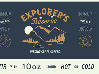 Explorer's Reserve adventure camp camping coffee design illustration monoline outdoors road trip simple type typography vector vintage wild