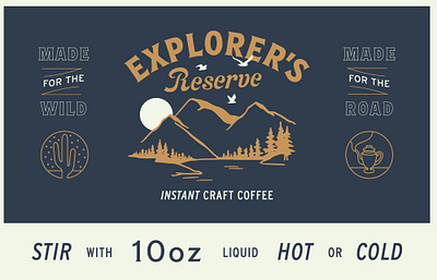 Explorer's Reserve adventure camp camping coffee design illustration monoline outdoors road trip simple type typography vector vintage wild