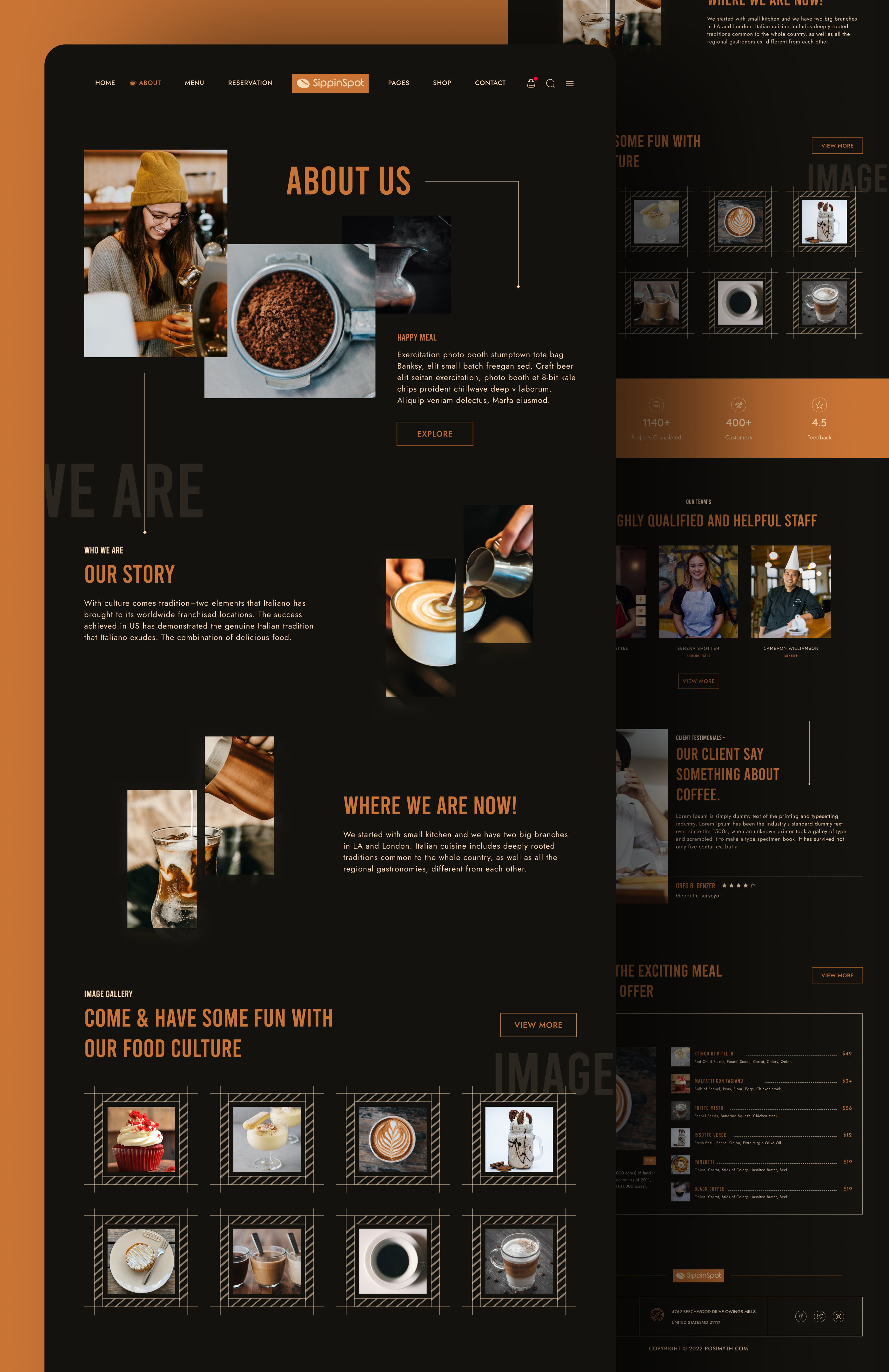 Coffee Shop Landing Page Design - SippinSpot branding business business website cafe coffee coffee shop design designer homepage landing page marketing new page ui web design web marketing web page webdesign websites wordpress