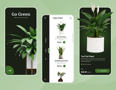 Go Green - E-commerce App appdesign ecoapp ecocommerce ecofriendly ecomarket ecommerce ecoshop environment gogreen green greendesign greentech greenui greenux plant shop app sustainability sustainable sustainableui ui ux