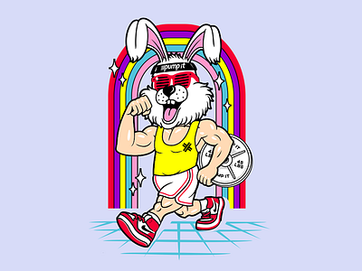 Rabbit Mascot apparel branding clothing design electriccallboy graphic illustration logo mascot merch rabbit streetwear ui vector
