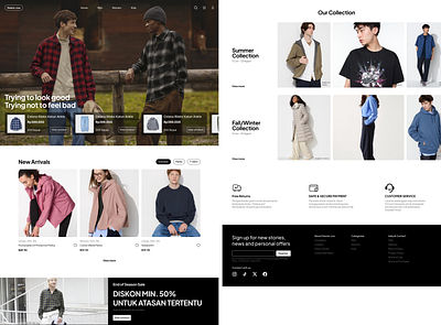 Clothing brand landing page clothing fashion uiux