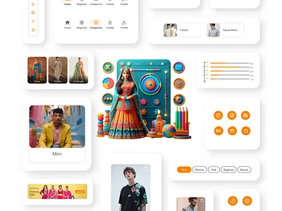 App Components app app design cards components design style fashion app icons ios mobile design navigation reviews ui ui asset ui design uiux ux