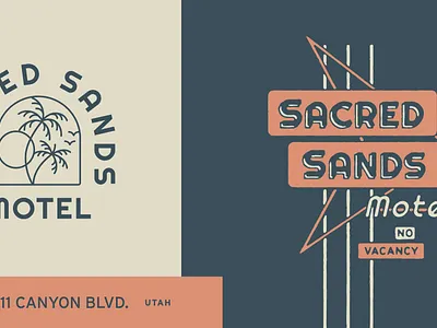 A Place in the Sand branding design hotel illustration logo monoline motel neon sign simple type typography vector