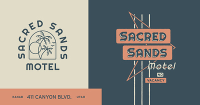 A Place in the Sand branding design hotel illustration logo monoline motel neon sign simple type typography vector