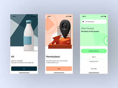 Delivery App consulting delivery food freelance hire me liquid location milk mobile app mobile app design permission san francisco ui ui design united states of america user experience user interface ux ux design work for me