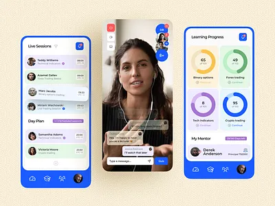 Online Learning App app app design b2b design education ios learning app mobile app mobile app design online education online learning online school product design software ui ux video call